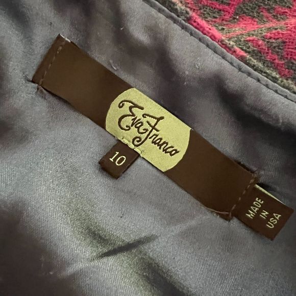 Eva Franco Womens 10 Pink Gray Geometric‎ Pencil Skirt Wool Pleated Front Preppy - Picture 6 of 7